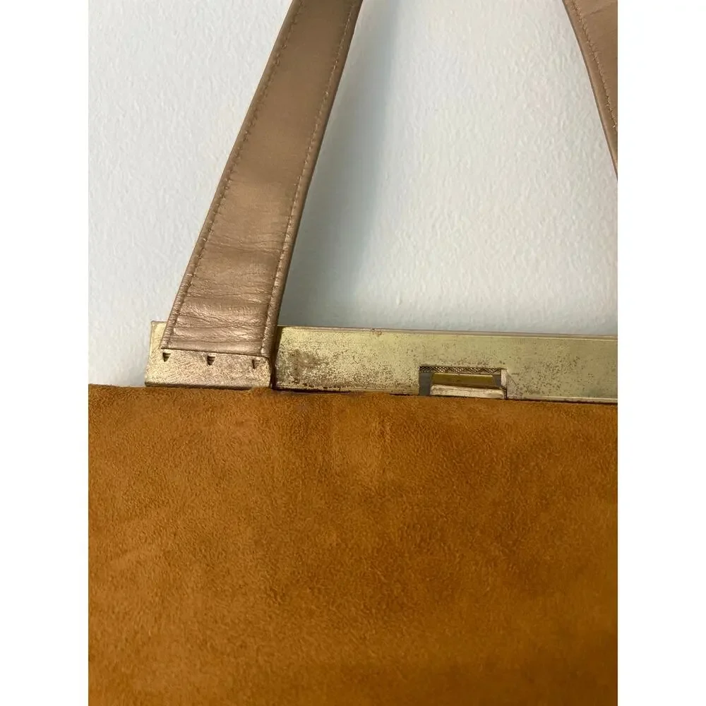 VTG Life Stride Tan Suede Bow Detail Purse